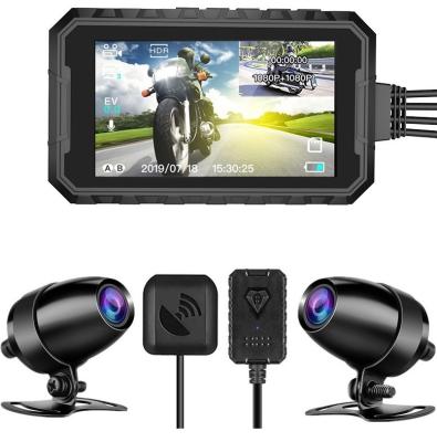 China Waterproof GPS Motorbike Camera HD 1080P Dual Lens Motorcycle Bike VCR Night Vision GPS Wifi Dash Cam for sale