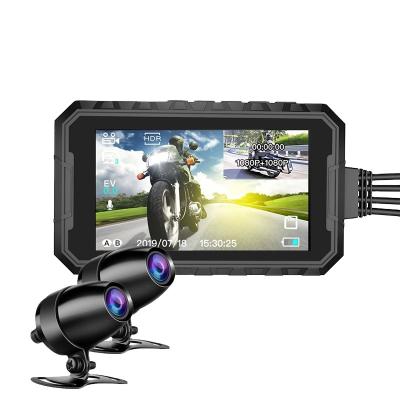 China IPSScreen IP67 Wide Angle Waterproof GPS Camera Dual HD 1080P DVR GPS Camera Mini WiFi Motorcycle Dash Cam for sale