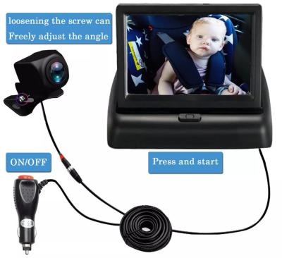 China RGB Car Monitor 4.3 Inch Foldable Kit Rear Mirror Camera Car Baby Monitor Reversing Screen HD Images for sale