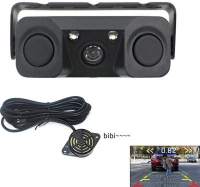 China Waterproof CAR Reversing Aid Backup Camera 170 Degree 2 In 1 Mini HD Car Reversing Aid Camera With Parking Radar Sensor for sale