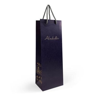 China ECO Friendly Wine Paper Bag Ambient Luxury Luxury Custom Gold Printing Kraft Paper Bottle Wine Paper Bag for sale