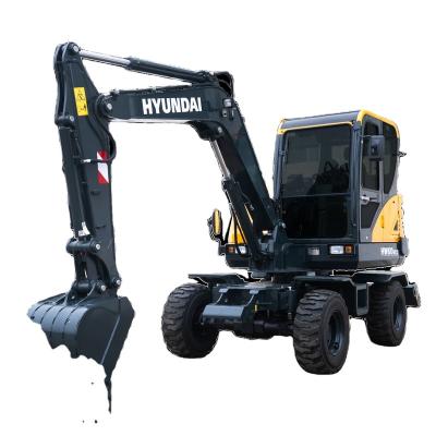 China Hotels Sell construction work mini wheel excavator 6 ton hyundai wheeled excavator for sale