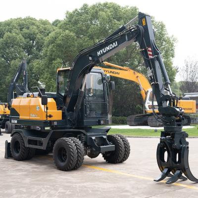 China Hotels New wheeled excavator Hyundai for sale log loader excavator wheeled type forestry excavator price for sale