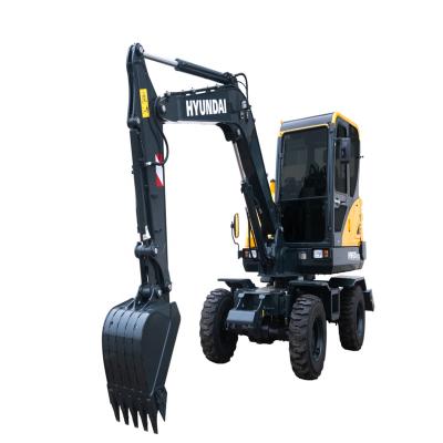 China Hotels Korea brand HW60 digger excavator machine mini wheel excavator china made for sale for sale