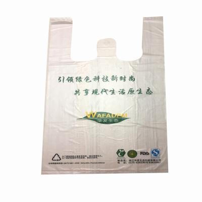 Cina Corn Starch Based T Shirt Bag Disposable Ecofriendly Reusable Bags in vendita