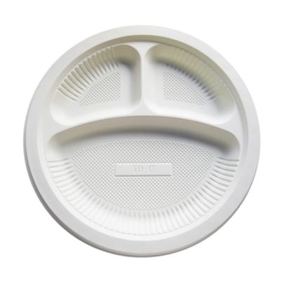 중국 100% Biodegradable Plastic Three Bio-Based Corn Starch Compartment Tableware Plate 판매용