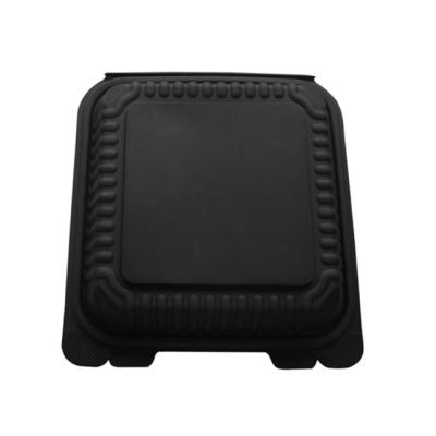 China 8 Inch Biodegradable Food Container Disposable Microwaveable Box In Black zu verkaufen