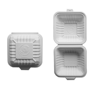 China Corn Starch Biobased Biodegradable Burger Lunch Box Take-out Food Container Tableware zu verkaufen