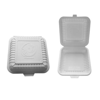 China Corn Starch Biobased Biodegradable Burger Lunch Box Take-out Food Container zu verkaufen