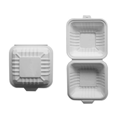 China 100% Cornstarch Biodegradable Food Container Engraving Clamshell Lunch Box zu verkaufen