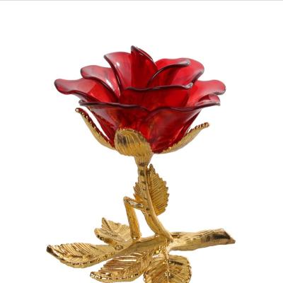 China China Artificial Flower Crystal Glass Flowers Crystal Rose Flower For Valentines Day Gift Mothers Day Gift Birthday Gift for sale