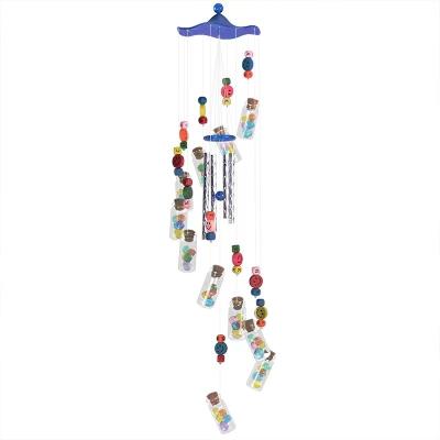 China Garden Decoration DIY Wind Chime Material Wrapped Beads Ocean Wooden Baby Wishing Bottle Wind Chime Kindergarten Work Gift for sale