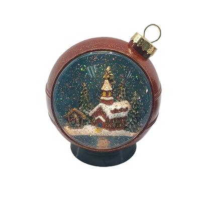 China Europe Lighted Musical Snow Globe Lantern Christmas Snow Globe Light Water Santa Claus Musical Lantern for sale