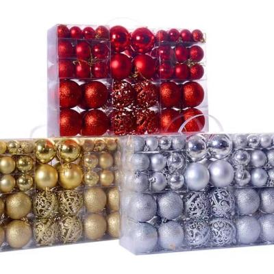 China Christamas Home Decor Christmas Ball Gift Box Christmas Tree Ornaments with 100pcs 3-6cm Lght/Carpet/Pink/Hollow Ball for sale