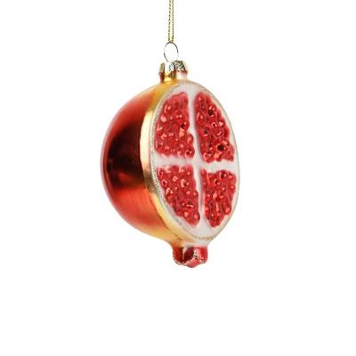 China PS Christmas Decoration Fruits And Vegetables Glass Painted Series Modeling Creative Small Hanging Ornaments for sale