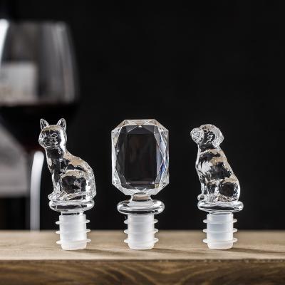 China Stocked Customization Acrylic Plastic Animal 20mm Different Models 18mm Acrylic Shaped Wine Diffuser Bottle Stopper for sale