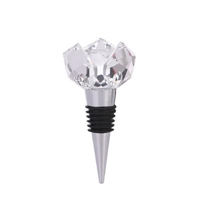 China Hot Selling Vacuum Amazon Diamond Shape Crystal Rose Wine Bottle Stopper for sale