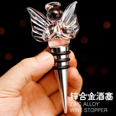 China Manufacturers stocked head wine cork metal personality swan wine stopper creative crystal champagne stopper for sale