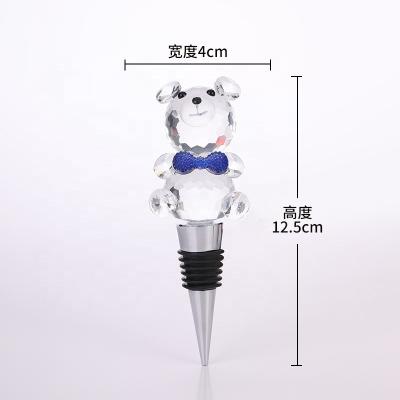 China Wholesale Crystal Wine Stopper Factory Price Bear Wine Bottle Stopper Stocked High End Wine Bottle Mouth Seal Stopper for sale