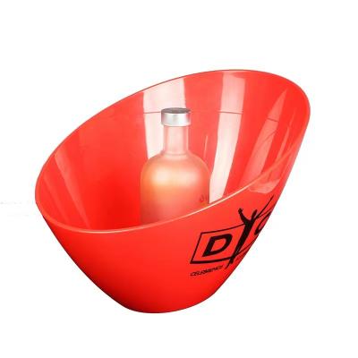 China Customized Viable Promotion Bar Party Whiskey Champagne Bucket Plastic Beer Wine Ice Bucket for sale