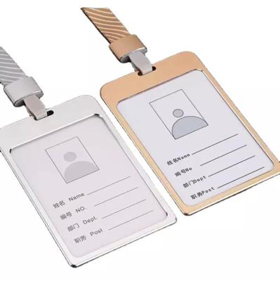 China Office School Aluminum Alloy Metal ID Card Holder Cover and Name Badge Holder with Premium Quality for sale