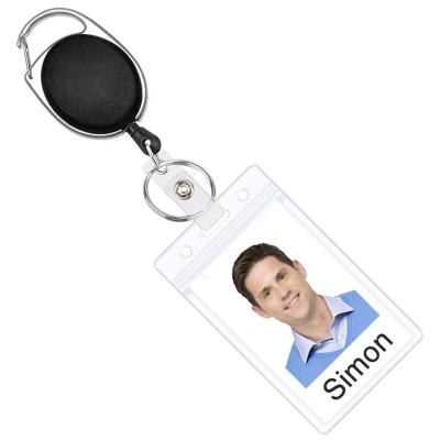 China ID Card Badge Holding Amazon Hot Sale In Online Website Carabiner Badge Retractable Reel With Back Belt Clip Key Ring for sale