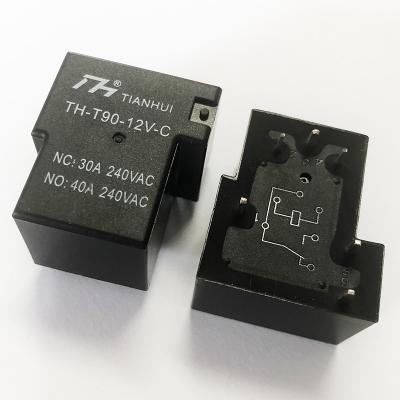 China Tianhui Sealed T90-12V--C 6pin 30/40A Air Conditioner PCB Relay 12vdc Relay for sale