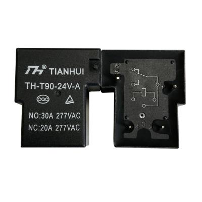 China Tianhui TH-T90-24V-A 4 Pin 20/30amp T Sealed Type 24vdc Relay for sale