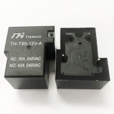 China Tianhui T90-12V-A 4pin PCB Relay 30/40amp 12vdc Sealed Relay for sale