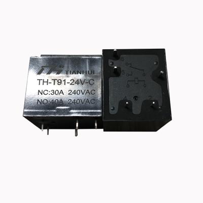 China Tianhui T91-24V-C 5pin 30/40amp PCB Power Relay 24vdc Sealed Relay for sale