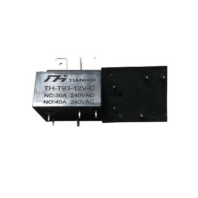 China Tianhui T93-12V-C PCB Power Relay 30/40amp 5pin 12vdc Sealed Relay for sale