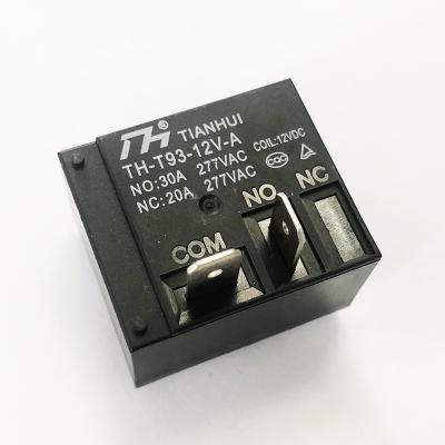 China Tianhui T93-12V-A 4pin 20/30amp 12vdc Relay PCB Sealed Relays for sale