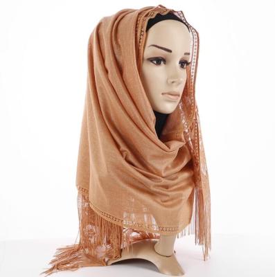 China New Fashion Daily Good Quality Arabic Headband Tassel Lace Scarf Arab Head Scarf for sale