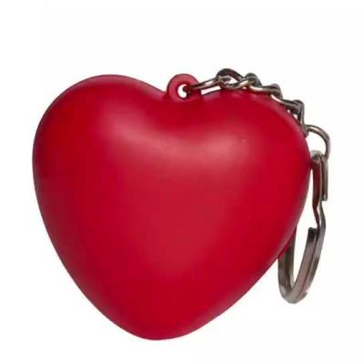 China Promotional Toy Pu Memory Foam Custom Heart Shape Soft Keychain Anti Ball Stress Reliever Key Chain Balls for sale