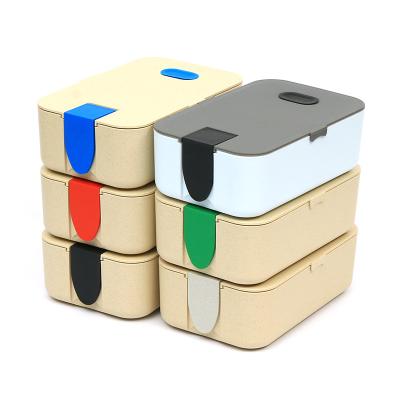 China Kids Stackable Biodegradable Bento Lunch Box Cutlery Set Safe Bento Lunch Box Set Food Freshness Storage Containers for sale