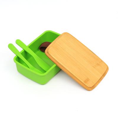 China Freshness Preservation Lunch Box Bento Lunch Case Storage Box Containers Eco-Friendly Bamboo Wheat Fiber Box for sale