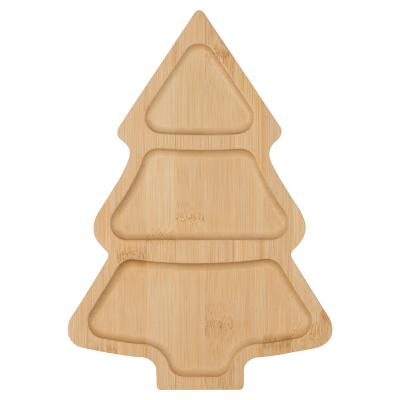 China Sustainable Shaped Christmas Tree Cutting Board or Christmas Cutting Plates Bamboo Tree Snack Plate for sale