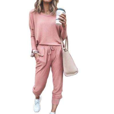 China Spring 2022 Female Breathable Cotton Casual 2 Pieces Outfits Woman Jogger Two Piece Set for sale