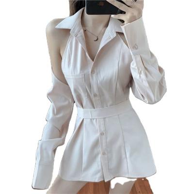 China Back Design Anti-static Popular Fashion Summer Lightweight Ladies Hollow Out Solid Mini Polo Dress for sale