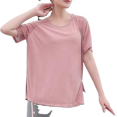 China New QUICK DRY Summer Gym Long T-shirt Women Fashion Casual Custom 100%Polyester Short Sleeve T-shirt for sale