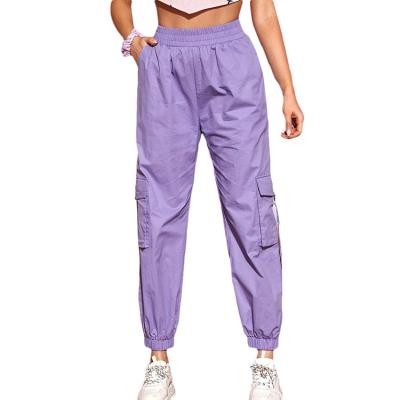 China Milumia Breathable Wholesale Women's Casual Elastic Waist Crop Jogger High Scrubs Cargo Panty With Pocket for sale