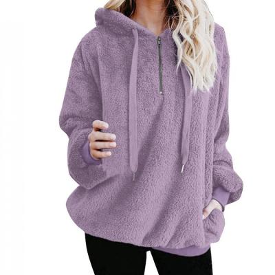 China Autumn Winter New Colorful Loose Viable Soft Thick Fleece Hoodies 100%Cotton Wool Coat For Women for sale