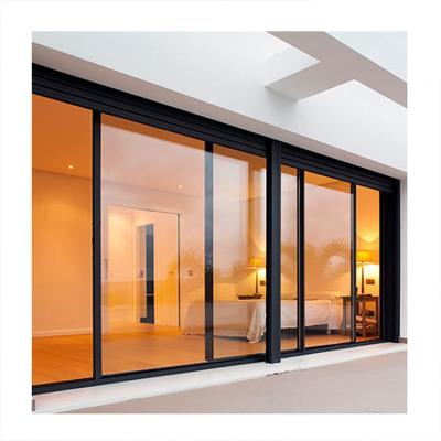 China Sound Insulation Interior Aluminum Sliding Doors With Hidden Double Cavity Pocket Glass Panels for sale