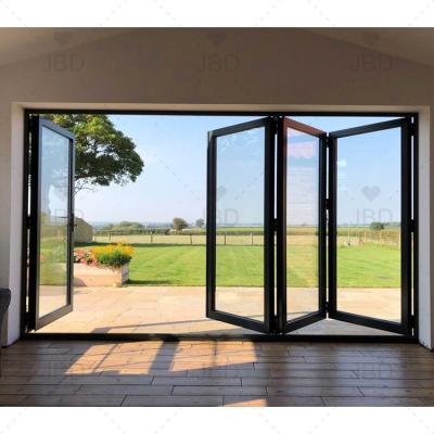 China Sound Insulation Australian Standard Sound Thermal Insulation Sliding And Folding Doors With MDF Folding Door for sale