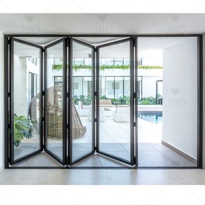 China Long Lifespan Sound Insulation Height Standard Aluminum Folding Sliding Doors With Bi Fold Doors And German Hardware for sale