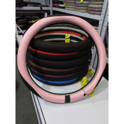 China DIY Car Steering Wheel Cover Custom Made Easy Clean Leather Soft Anti Slip Steering Wheel Cover for sale