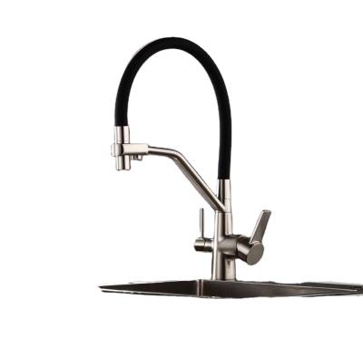 China Sense Faucets Brass Chrome And Black Hand Type Water Filter Kitchen Faucet for sale