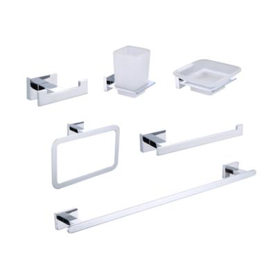 China Hotel bar towal robe hook elegant paper rack mental 6 pieces bathroom accessories sets for sale