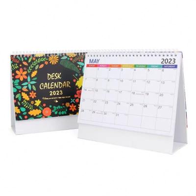 China Multi Color Art Paper Printable Desk Calendar Monthly Custom Wall Calendars for sale