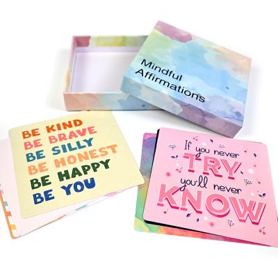 China Custom Logo Printing Positive Affirmation Cards Set With Box Packaging Paper Material for sale